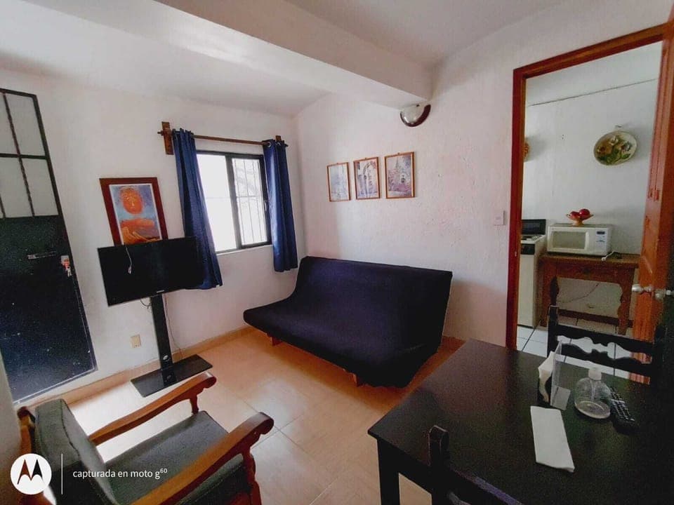 This is the apartment’s living room, a perfect place to relax