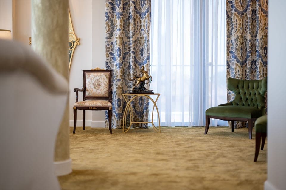 Royal Penthouse | Living area | 60-inch Smart TV with digital channels, TV, heated floors