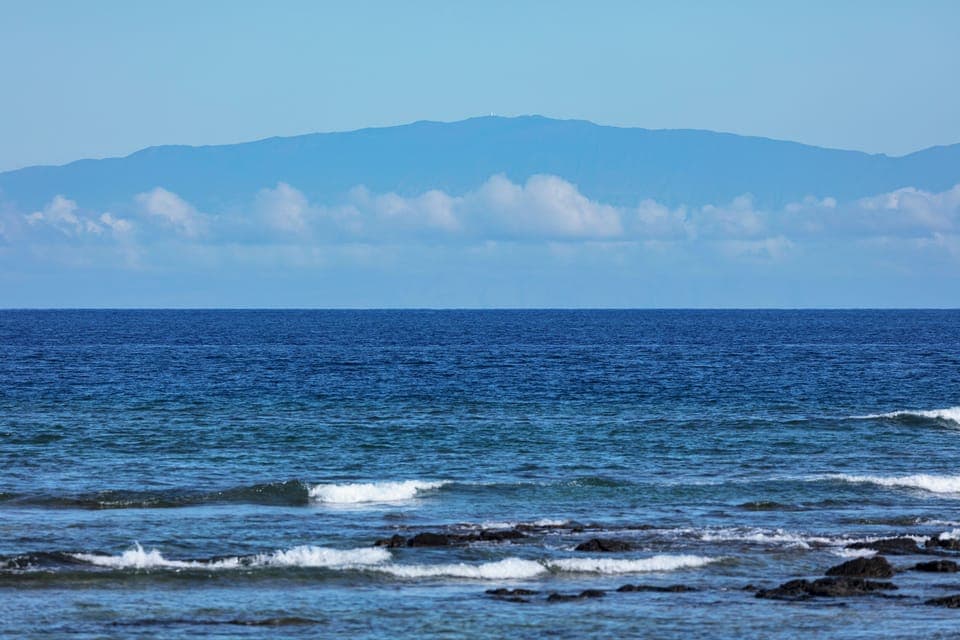 A stunning view of Maui from our lawn. 