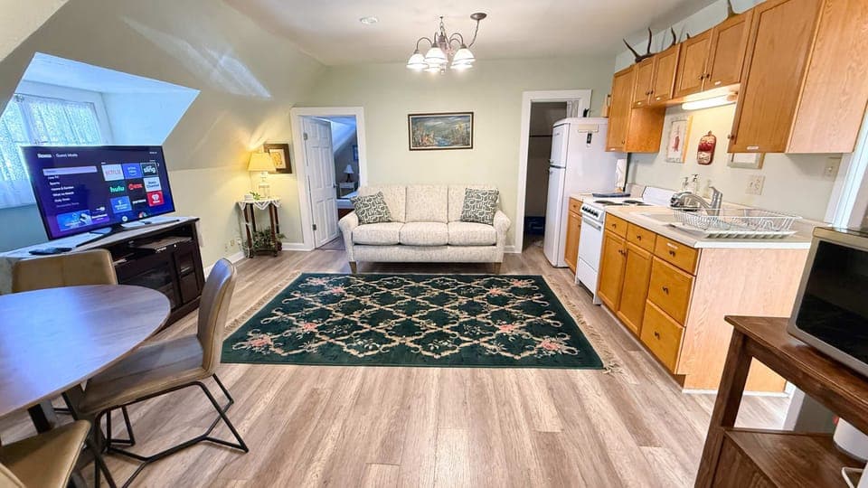 a combined living and kitchen space