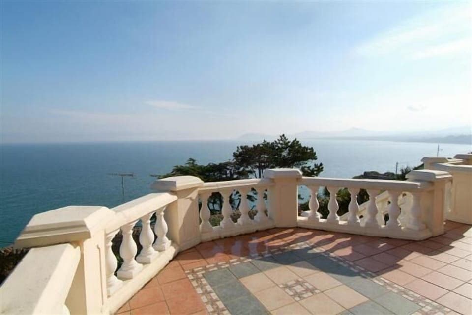 Balcony overlooking Dublin Bay.