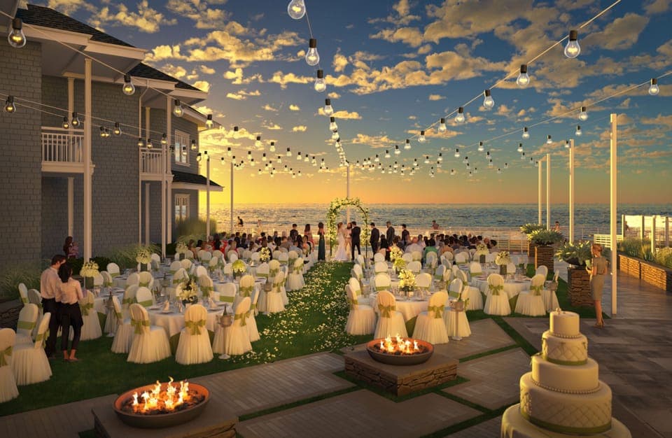 Outdoor wedding area