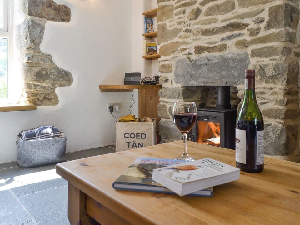Welcoming living room with wood burner | Bryn Salem - Cewydd Cottages, Cwm-Cewydd, near Machynlleth