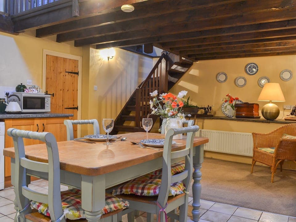 Wonderful kitchen/diner with beautiful beamed ceiling | Birkerthwaite Barn - Birkerthwaite Cottages, Eskdale