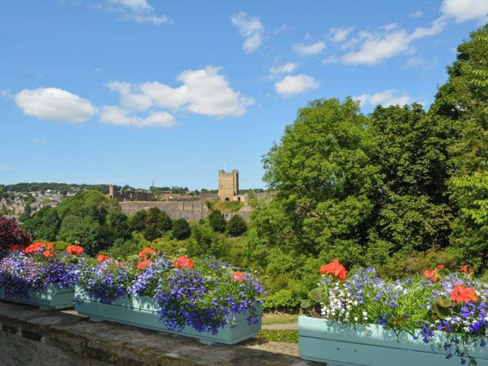 View of Richmond Castle from the terrace | Castle View, Richmond, Swaledale