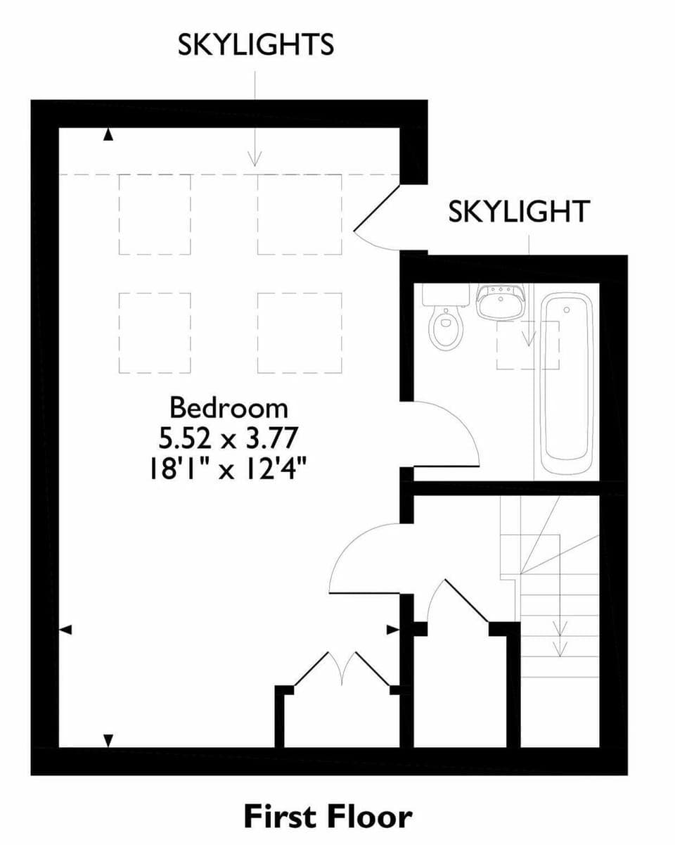 Floor plan of first floor | Tottlebank - The Falls - The Falls, Ambleside