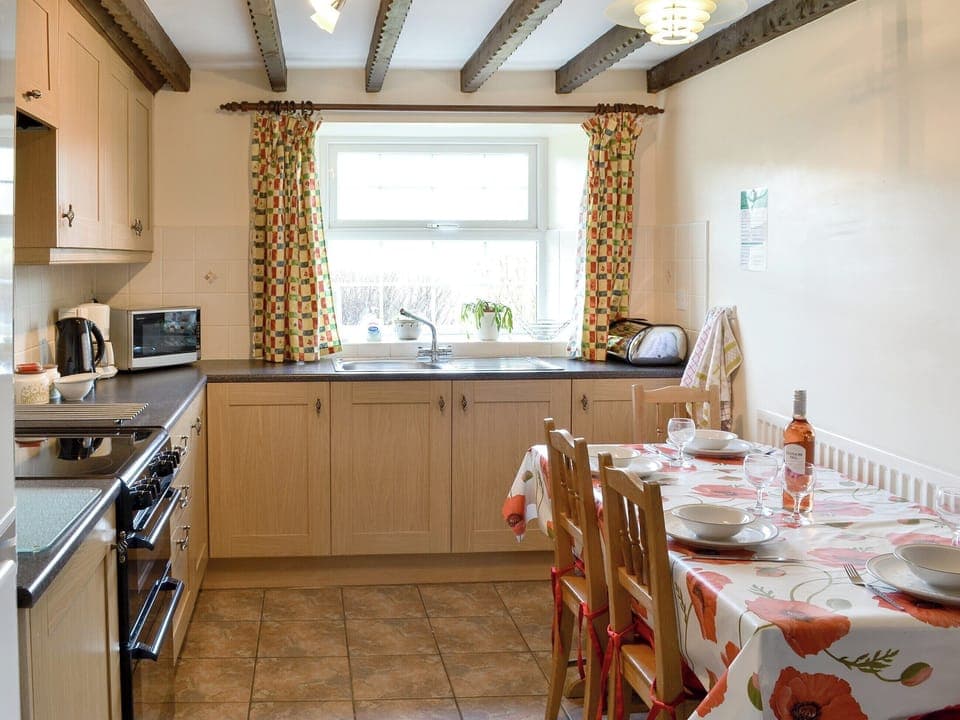 Kitchen/ dining room with beamed ceiling | River View, Frosterley