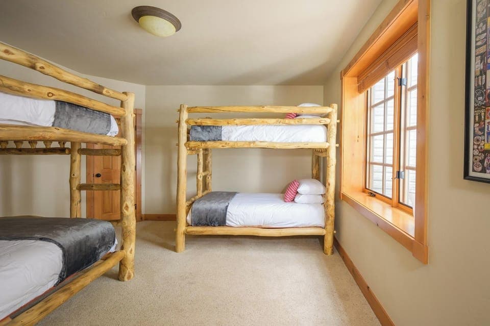 Enjoy the hotel-style luxury linens in the bunk room