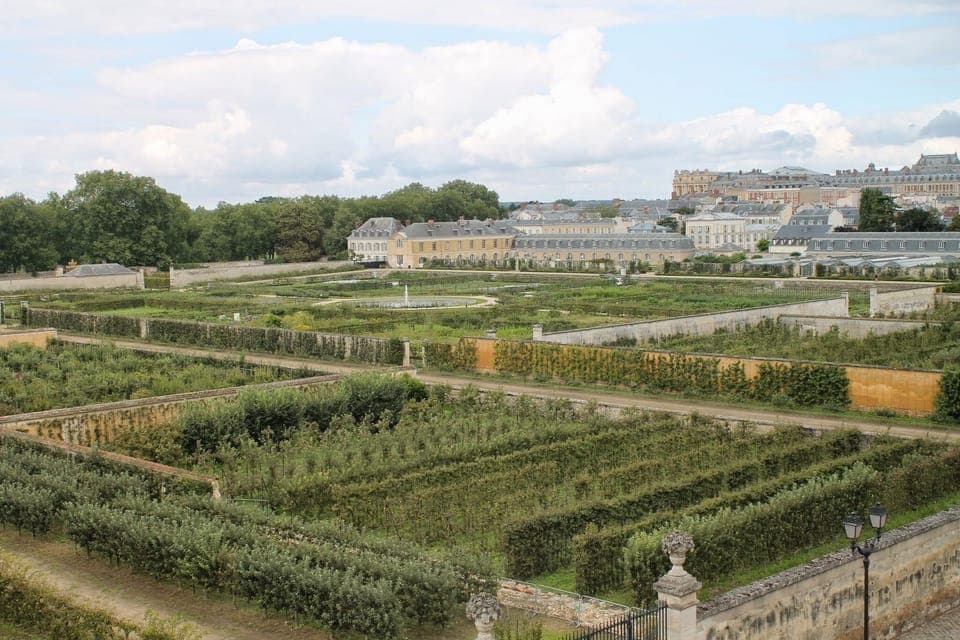 Stunning views of the potager de Roi vegetable garden and castle
