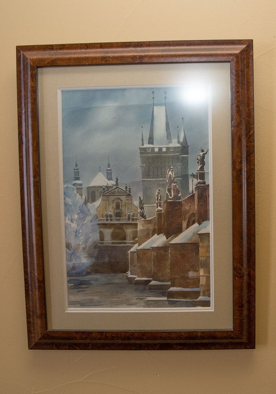 Watercolor of St. Charles Bridge from our life in Prague