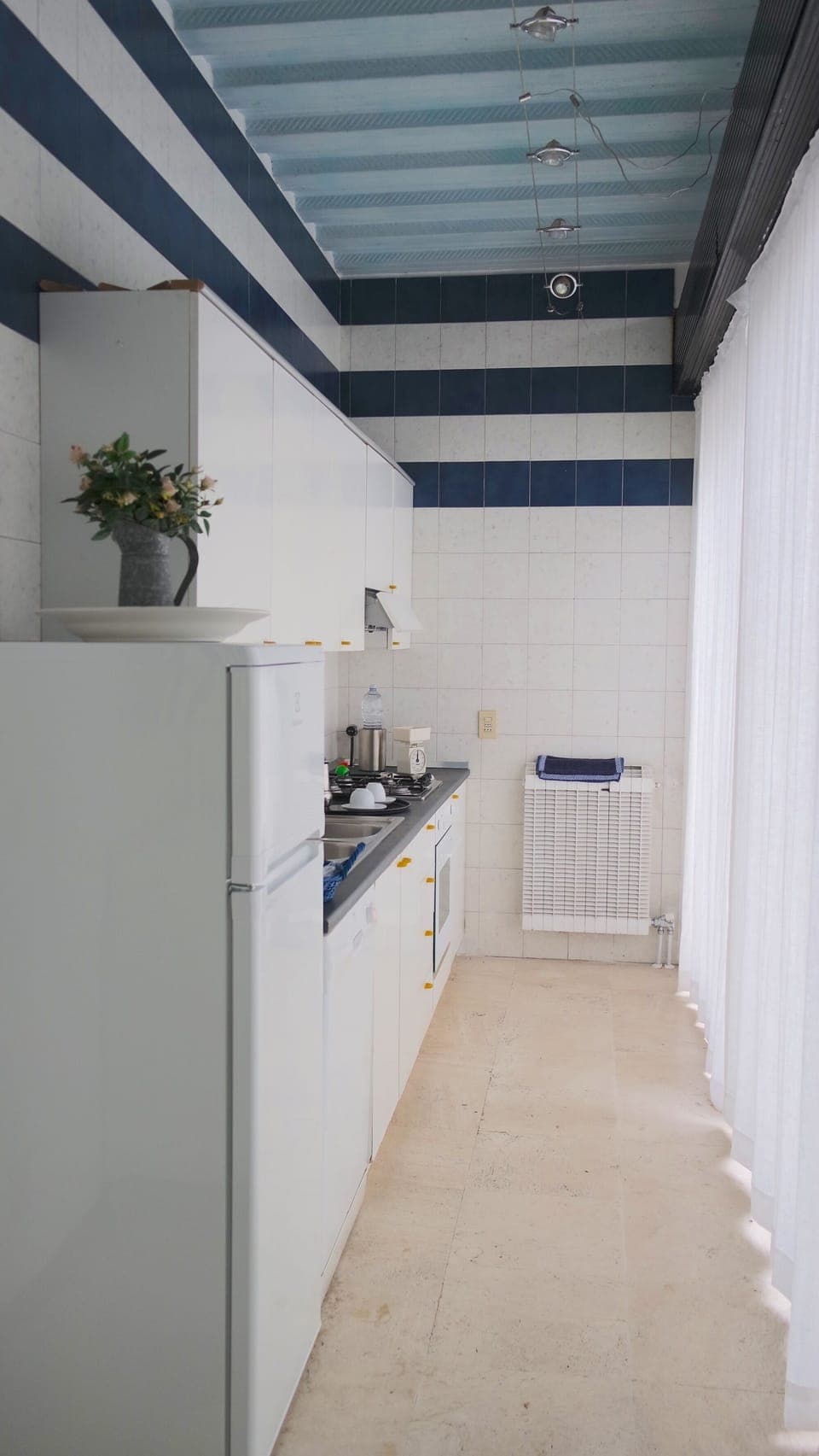 Fully Equipped Kitchen with Lorenzo Papi typical Blue Stripes