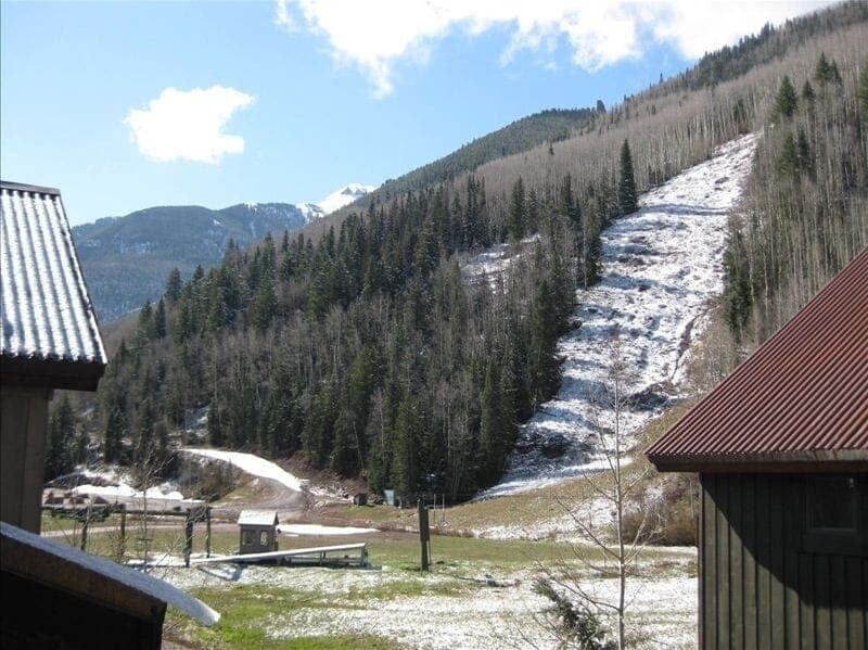 THE VIEW FROM THE DECK LOOKING AT CHAIRLIFT 7.