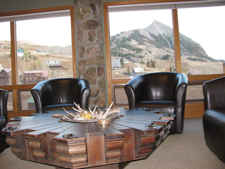 The preferred spot for morning coffee in the comfy club chairs.