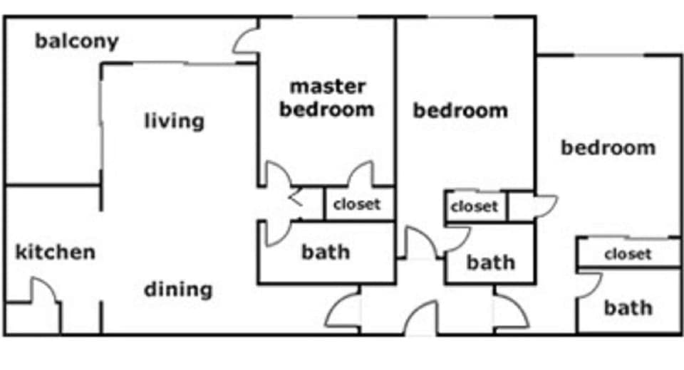 Pocket door gives privacy to Master Suite. Expanded kitchen vs similar  units.