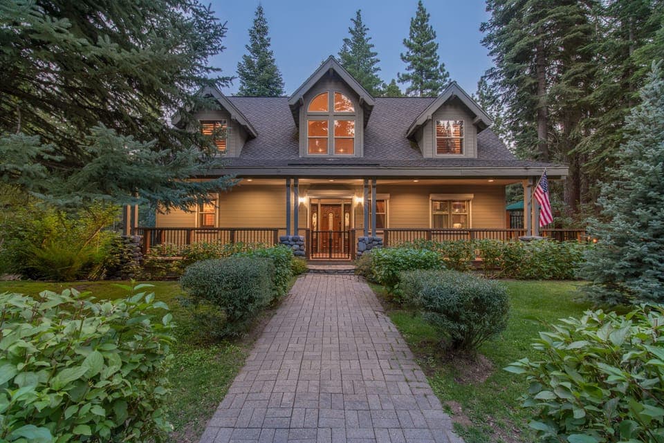 Front of house at dusk