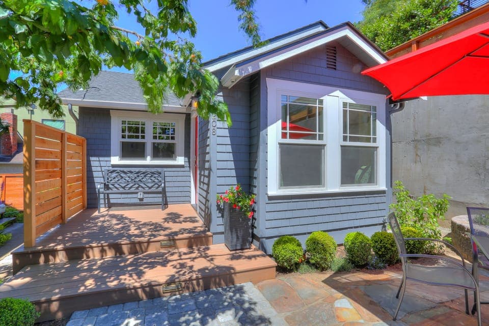 This charming bungalow is a home away from home. 