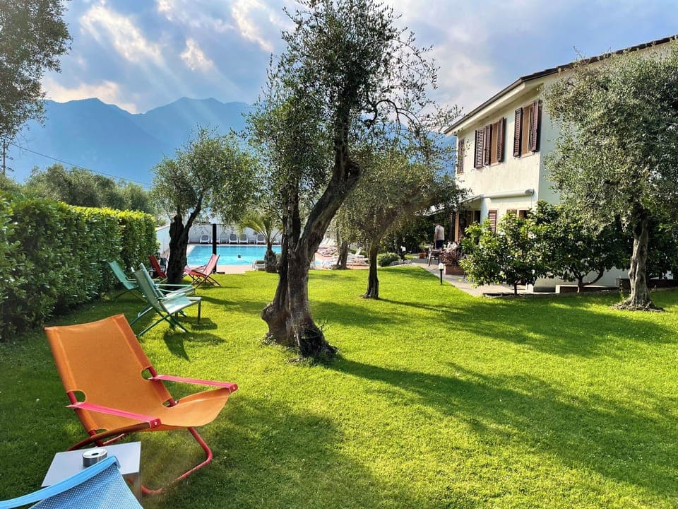 Seasonal outdoor pool, sun loungers