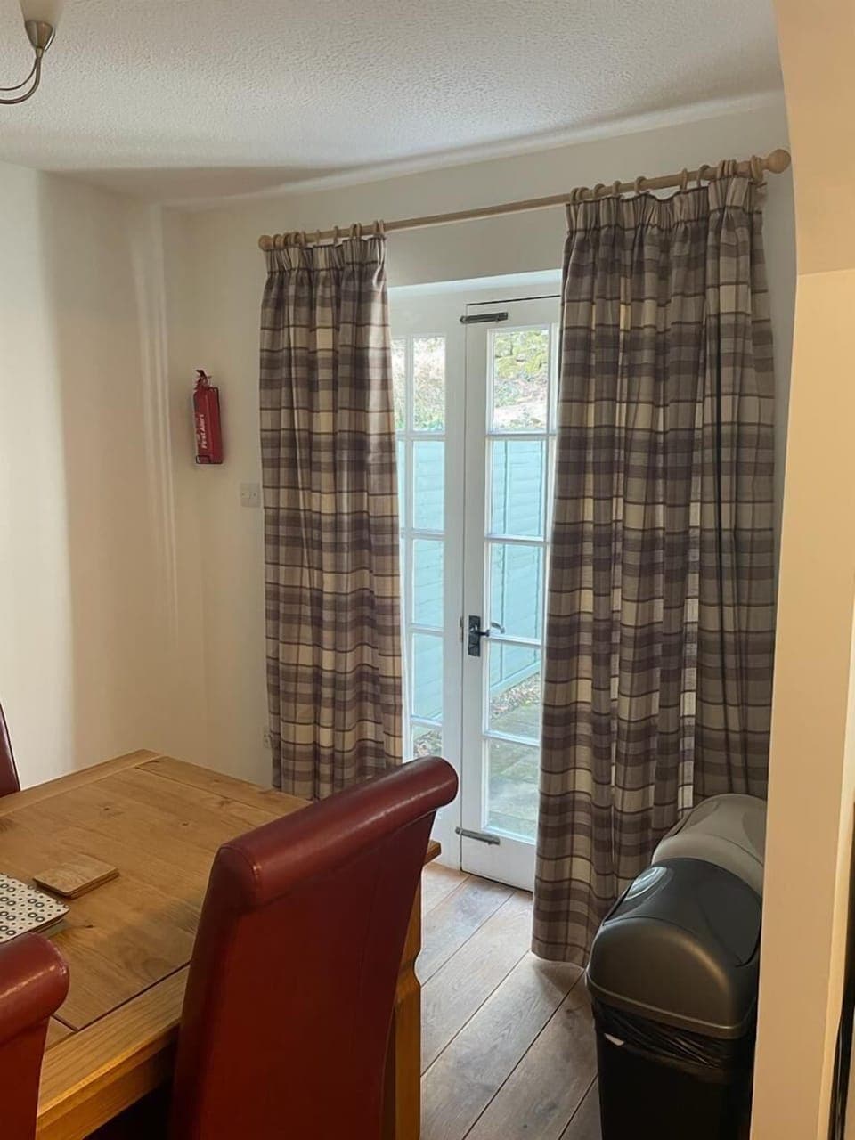 Dining room with French doors to courtyard