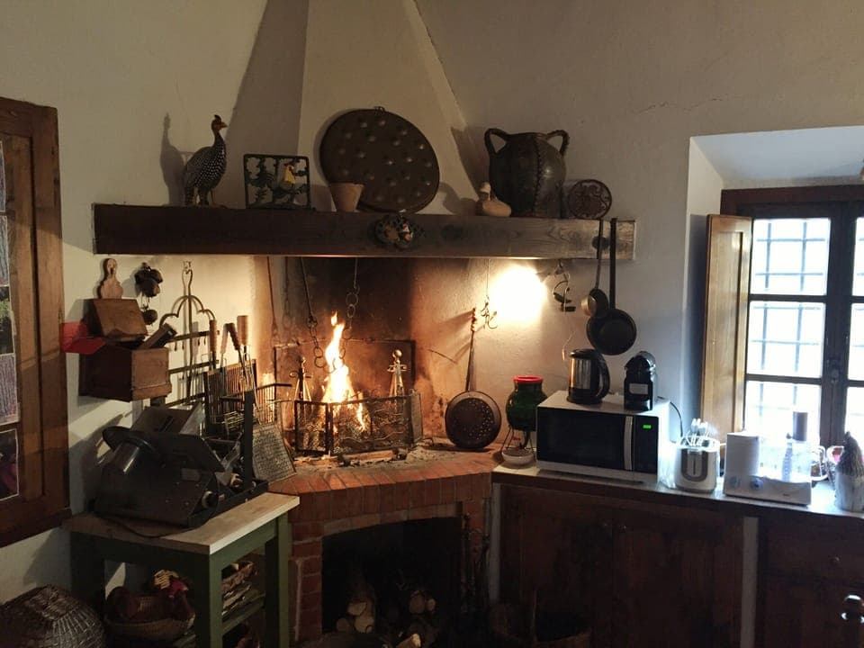 Fireplace in the kitchen