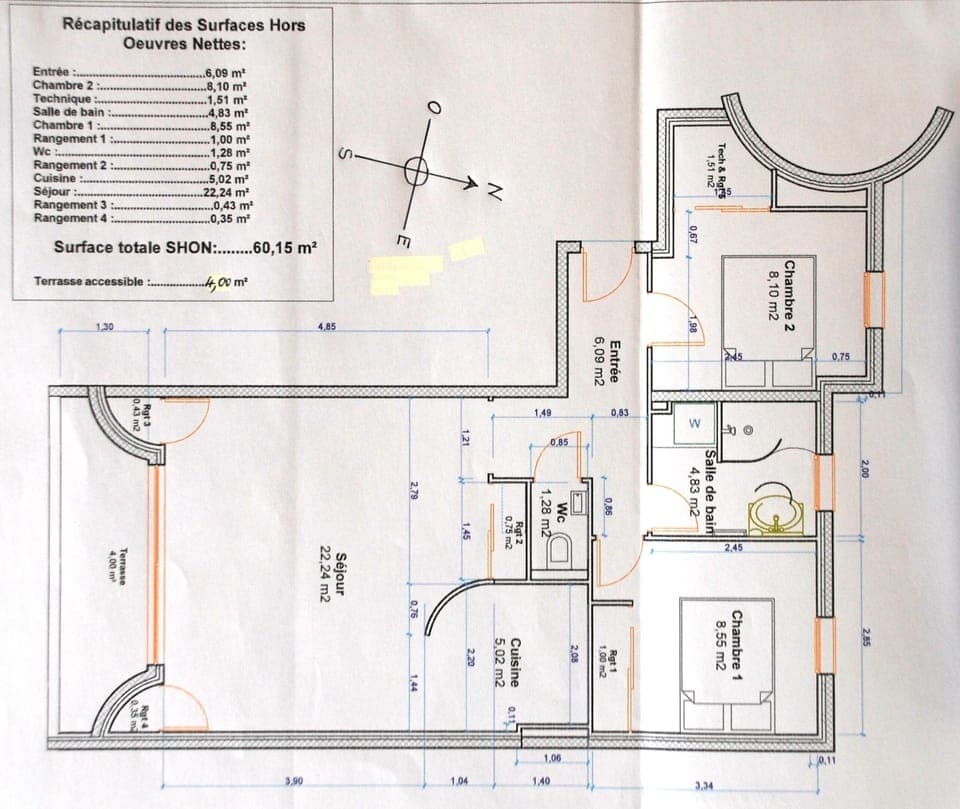 Apartment floor plan, after transformation and renovation in 2010