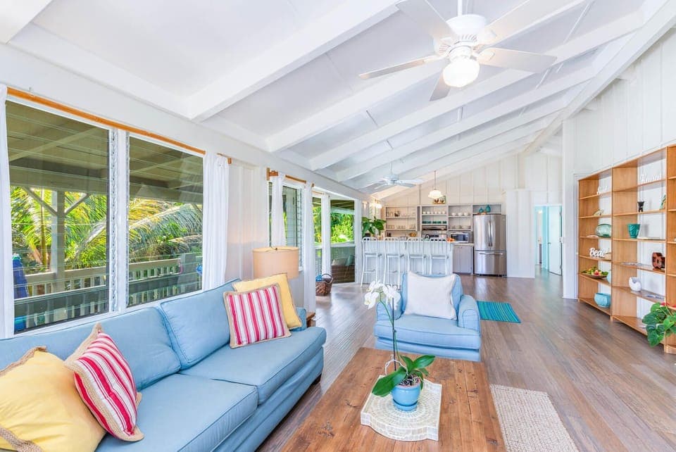 Living area that flows effortlessly from room to room.