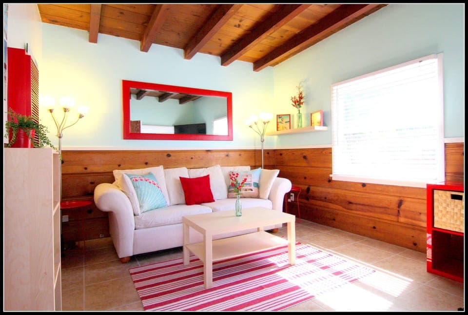 The living area, bright and airy, complete with a sofa sleeper, Wi-Fi & Apple TV