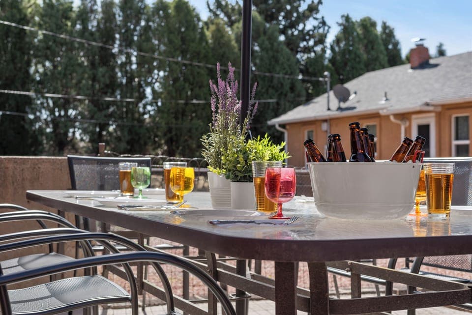 Al fresco dining on the back patio.  
