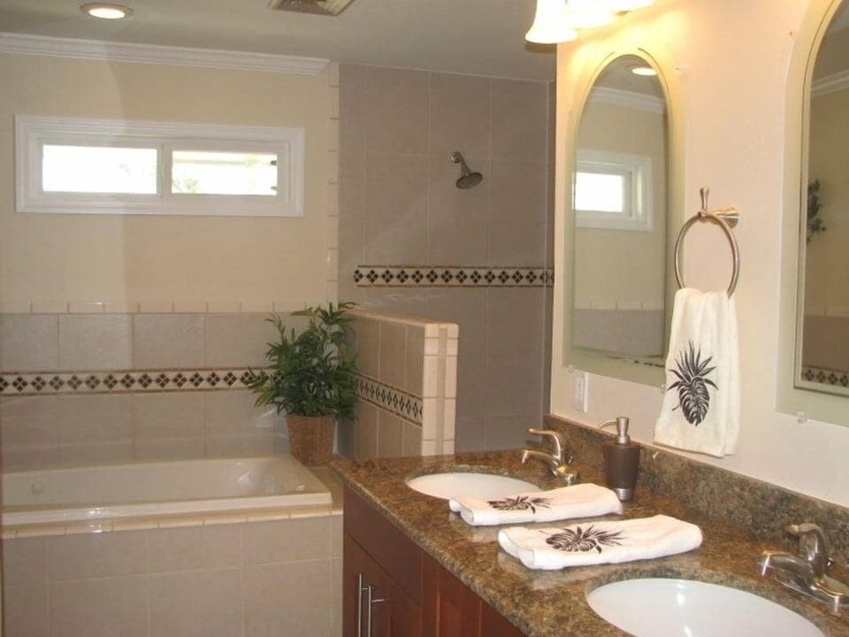 M/Bath with jacuzzi tub/walk in shower/double sinks
