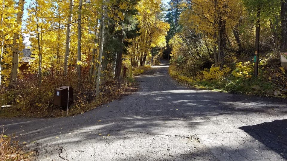 Driveway in Fall, one of the best times to visit.