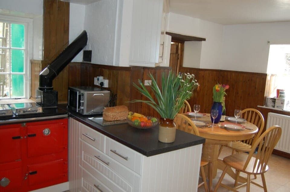 The kitchen, complete with traditional Rayburn