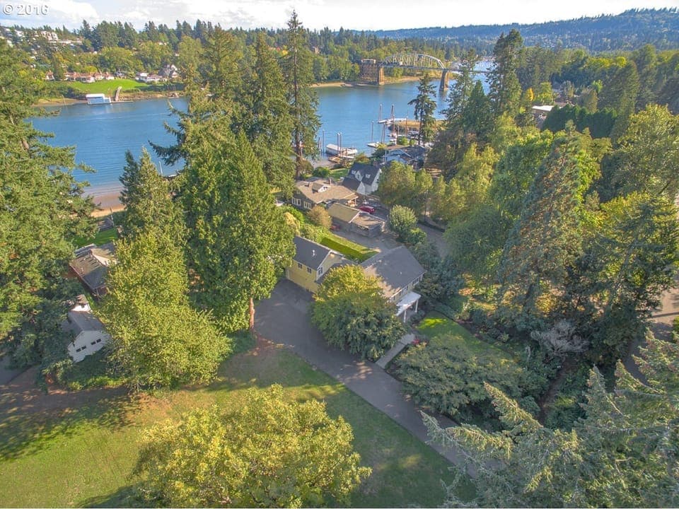 Aerial view of our home/neighborhood - near the Willamette River!