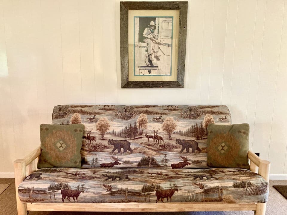 This futon makes into a full size bed.