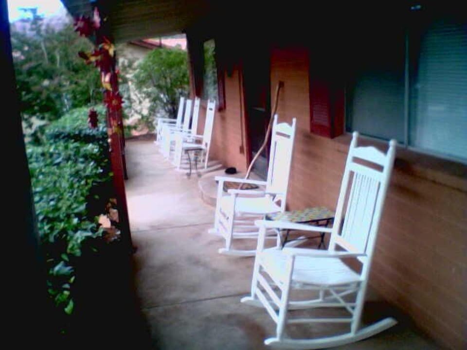 Front Porch with rocking chairs and mountain views