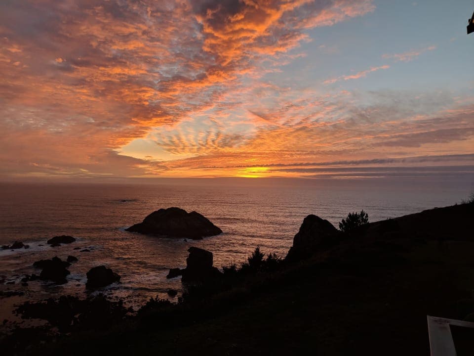 Sunset off the balcony.