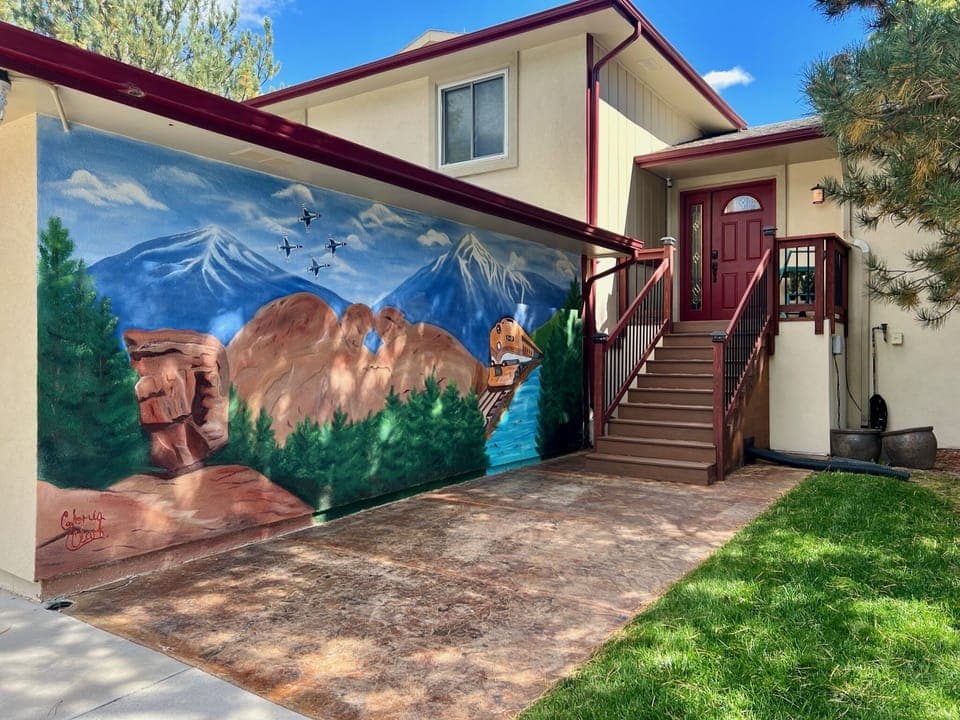 Beautiful custom mural created as a stunning backdrop for your family photo.