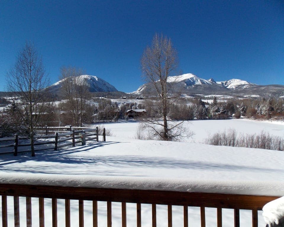 View from the back of the house
Buffalo Mountain, Red Peak and the Gore Range.