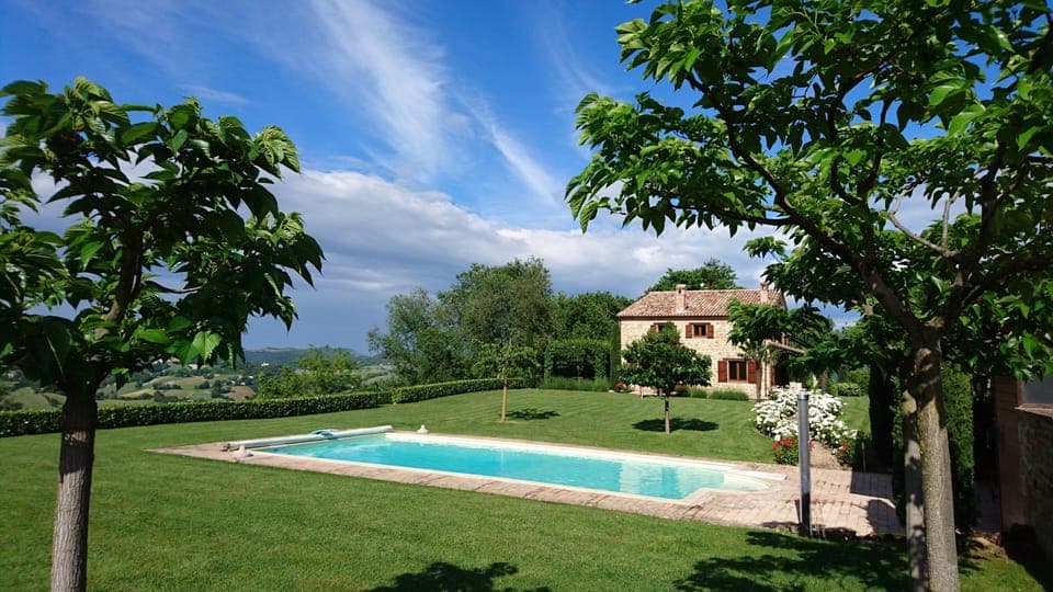 Pool, garden and views