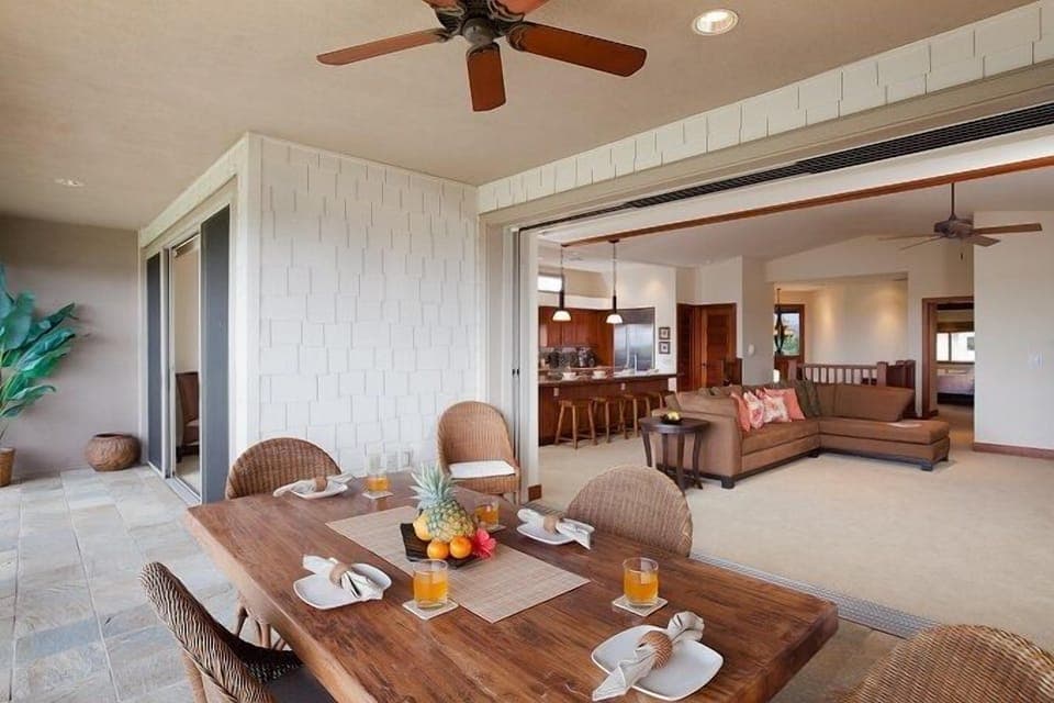 Spacious, covered lanai with BBQ and wet bar