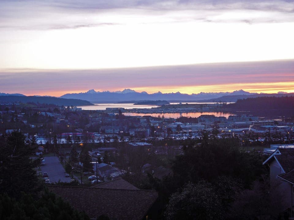 Early AM sunrise view from the main level deck