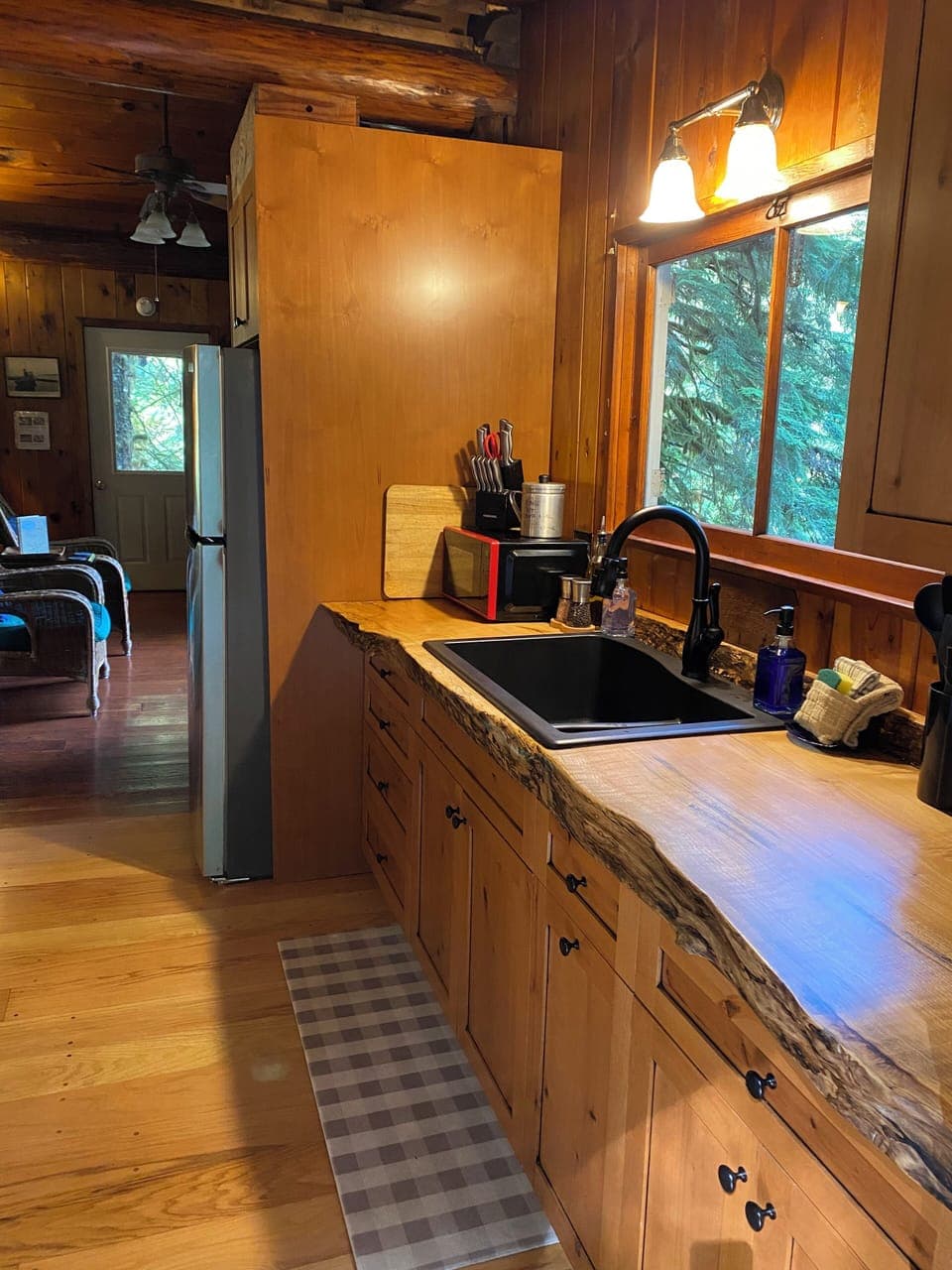 Newly Remodeled kitchen with live edge counter top