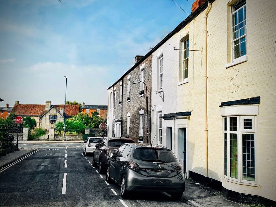 View of Shakespeare's birthplace from the front door of Globe House