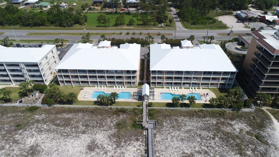 Aerial view of buildings