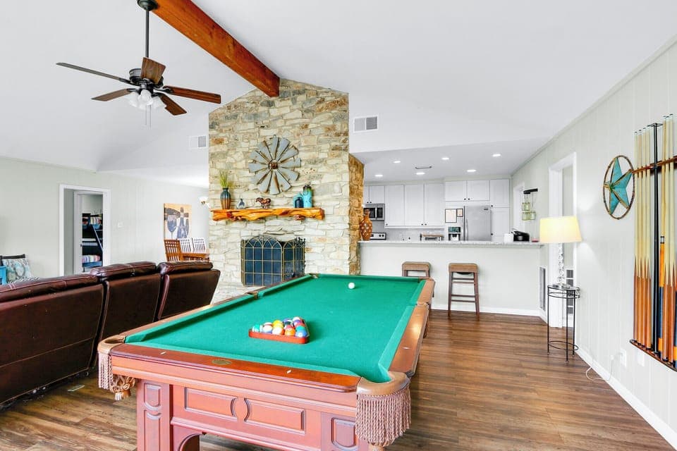 Pool table in the living area