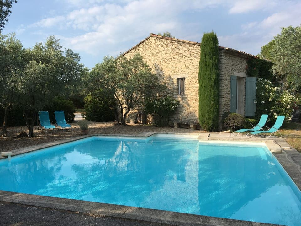 La Garance and its pool surrounded by olive trees