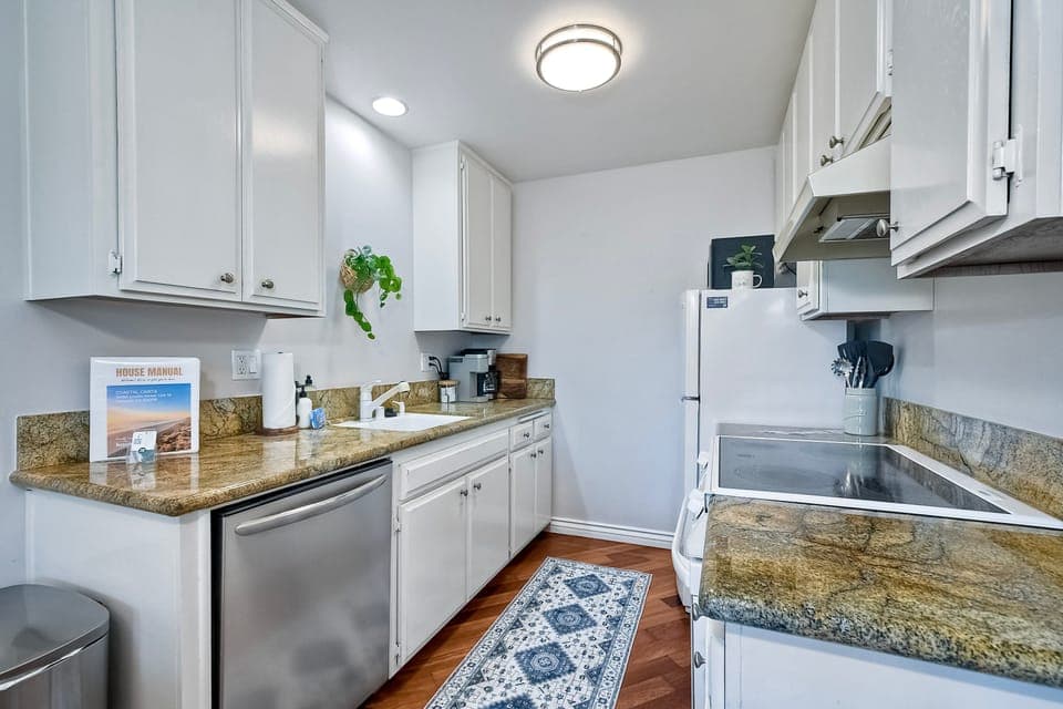 Fully equipped kitchen with everything you need to make a meal at home. Keurig and Drip Coffee Maker provided.