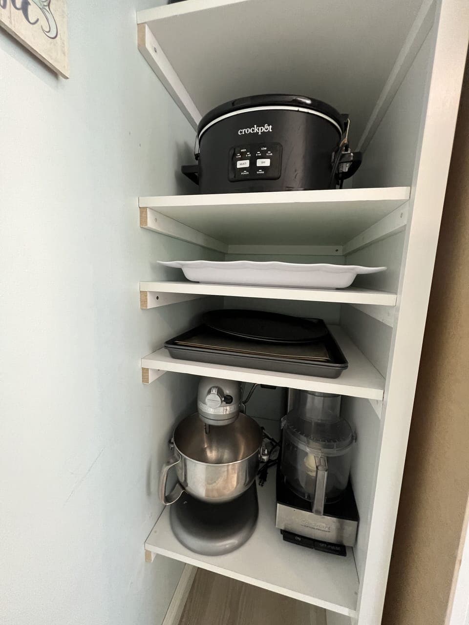 Kitchen gadgets found in pantry.