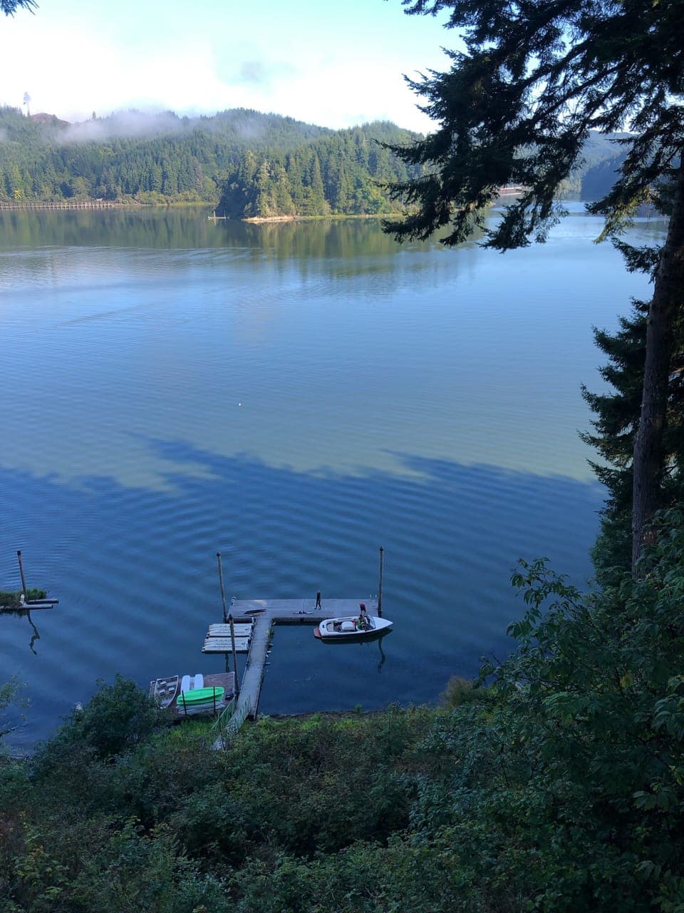 View from main deck to dock, about 100 vertical feet. 