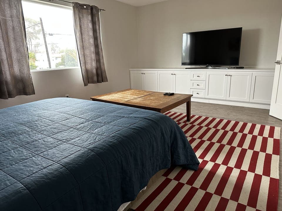 Primary bedroom with TV