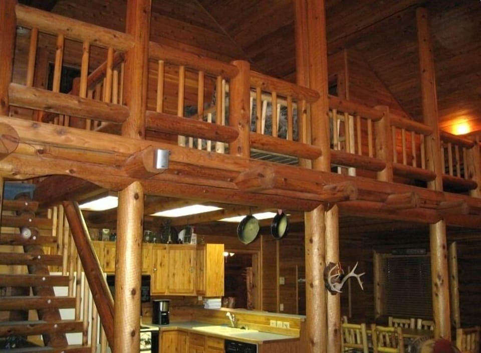 Kitchen and Loft Area - 2 upstairs bedrooms, with bathroom, loft area, DVD-TV