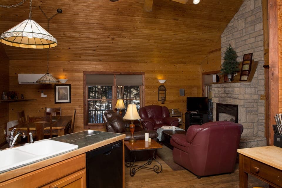 Cozy, catheral ceilinged great room...just picture yourself here